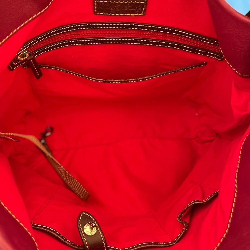 Dooney & Bourke Burgundy Florentine Leather Hobo Shoulder Bag Handbag - Picture 7 of 10